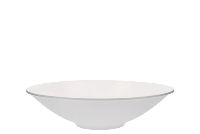 <h4>Ceramic Bowl White Mat Flat 25x7cm</h4>