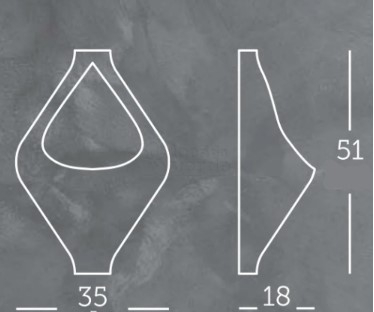 VASO PAREDE GOTA 35 PRETO ARDOSIA