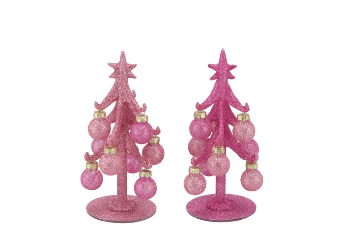 <h4>Sparkly Fuchsia/pink X-mas Tree Ass 7x15cm</h4>