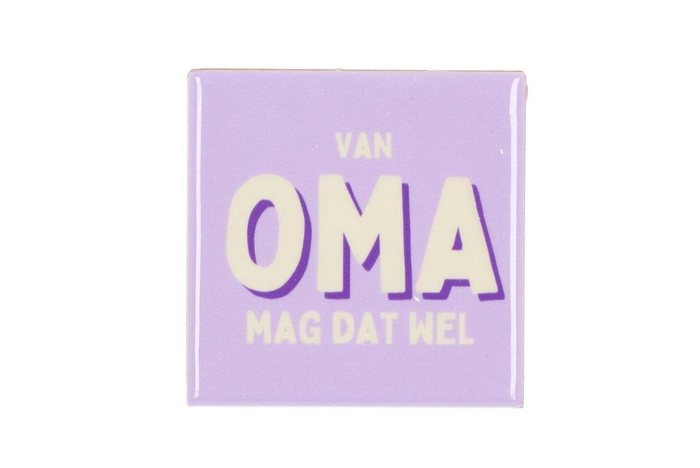 <h4>Tile Oma Mag Dat Wel Purple 10x10x1cm</h4>
