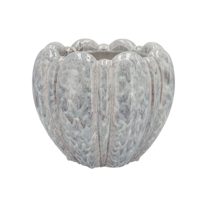 <h4>Inga Grey Pot Round Active Glaze 32x32x26cm</h4>