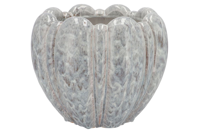 <h4>Inga Grey Pot Round Active Glaze 32x32x26cm</h4>