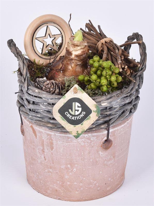 Wilg rand met terra pot 16cm