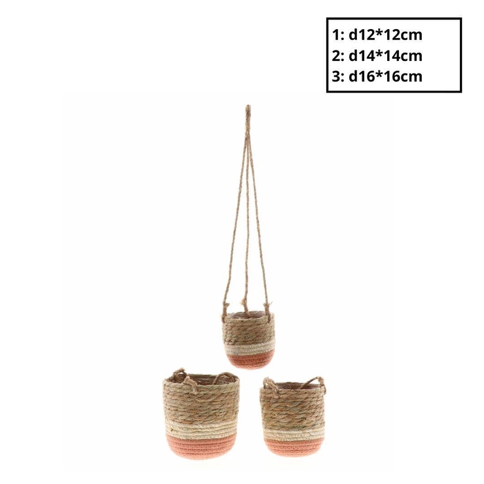 <h4>Basket sets Nora hanging pot S/3 d16*16cm</h4>