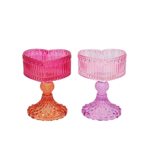 Amour Fuchsia Mix T-light Heart Ass 10x9x13cm