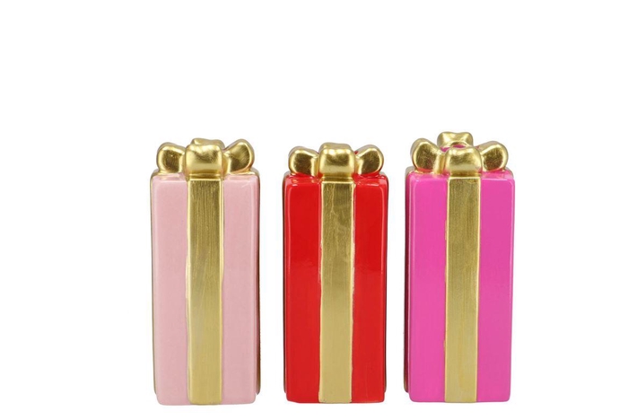 Joy Jolly Pink Gift Candle H Ass 6x15cm