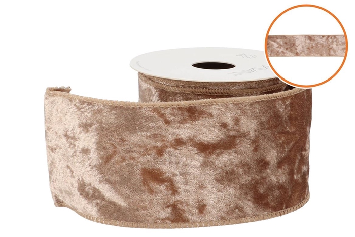 <h4>Ribbon Velvet Satin Taupe 3mx70mm</h4>