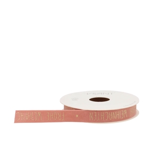 Ribbon Vellu Weihnachten Pink 5mx15mm Nm