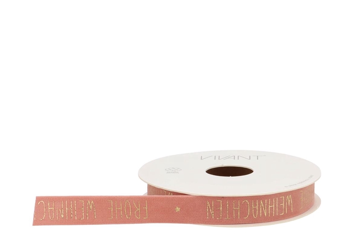 Ribbon Vellu Weihnachten Pink 5mx15mm