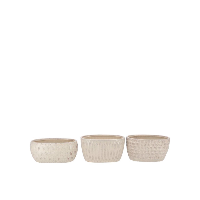 <h4>Paris Offwhite Pot Oval Ass 21x12x10cm</h4>