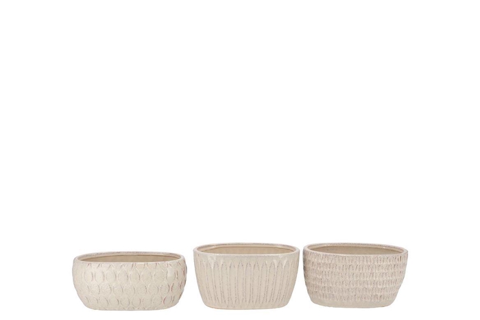 Paris Offwhite Pot Oval Ass 21x12x10cm