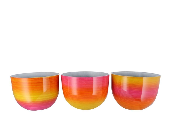 <h4>Melamine Rainbow Fuchsia Pot Ass 36x30cm</h4>