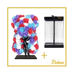 arr3 Deco beer 25cm - Summer paars rood wit blauw