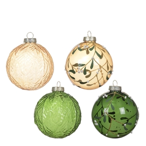 Kerstbal Bal deco blad 80mm