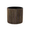 Stripes Black Gold Cylinder Pot 17x16cm Nm