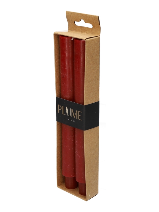 <h4>DF09-731275700 - Set/2 Dinner candle Lucian d3xh25 rustic red</h4>