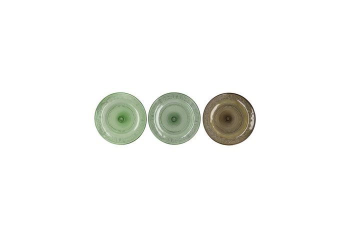 <h4>Dayah Summer Green Mix Glass Plate 15x2cm Ass P/1</h4>