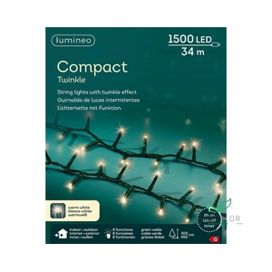 LED COMPACT TWINKLE BUITEN GROEN SNOER-3400CM 1500L WARMWIT CONTROLLER