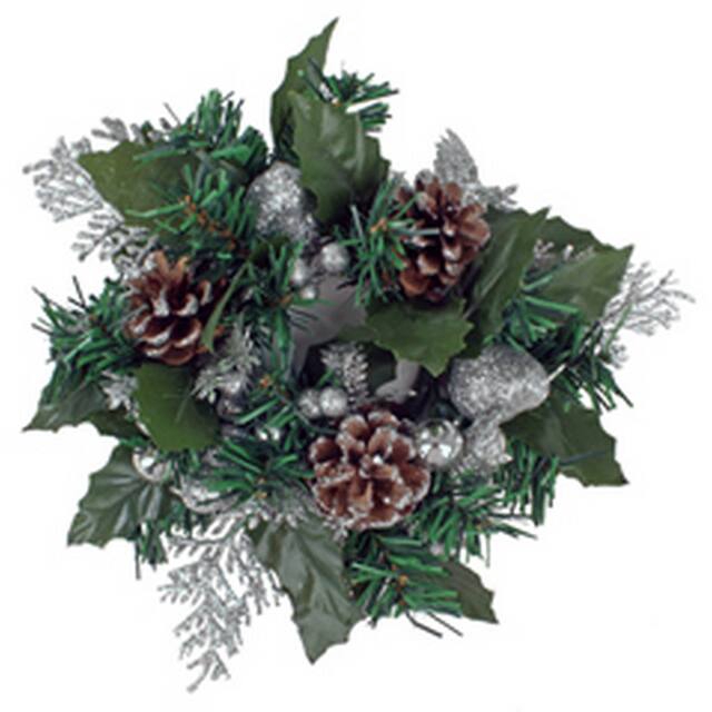 <h4>Wreath christmas ring Ø8cm silver R3</h4>