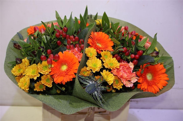 <h4>Boeket Biedermeier Geel/oranje</h4>