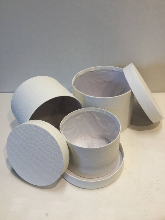 HOEDENDOOS 3BOXES D19XH14,5 EN D17XH13 EN D14,7XH11 WHITE