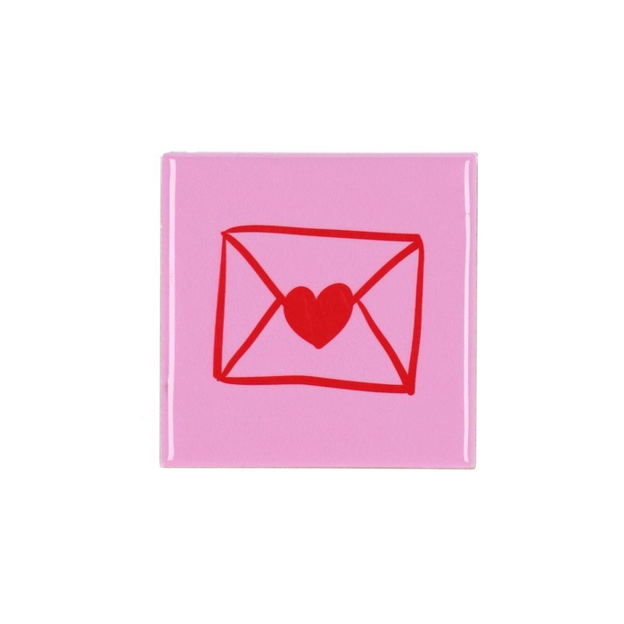 <h4>Tile Envelope Pink 10x10x1cm</h4>