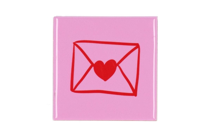 <h4>Tile Envelope Pink 10x10x1cm</h4>
