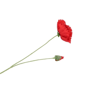 Silk Poppy 2x Red 70cm
