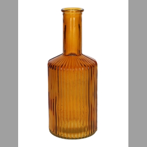 DF02-665462700 - Vase Caro lines neck d3.7/8.2xh20.5 ochre transparent