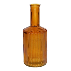 DF02-665462700 - Vase Caro lines neck d3.7/8.2xh20.5 ochre transparent