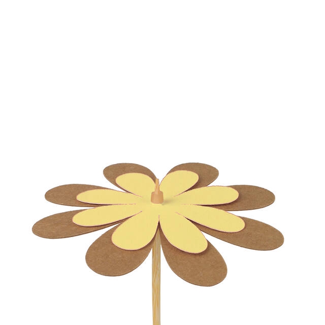 <h4>Bijsteker bloem kraft 8cm+50cm stok geel</h4>