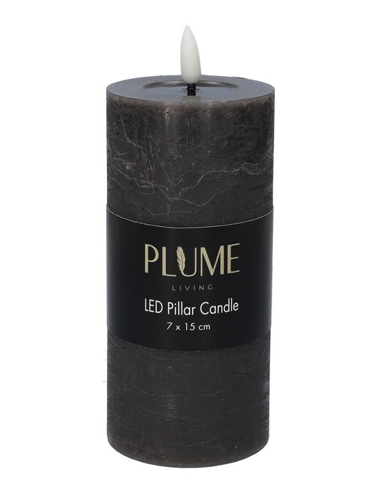 <h4>DF-730468800 - Pillar LED candle Lumina1 RC d7xh15 rustic anthracite</h4>