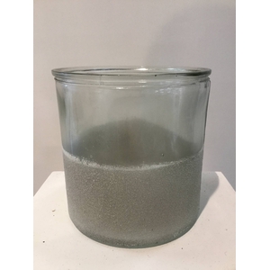 HALF SNOW BERGEN GLASS CYLINDER 15X15CM OASIS-DECO
