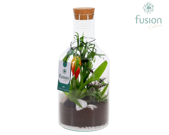 <h4>Green Bottle Fles Small met Pasen arrangement</h4>