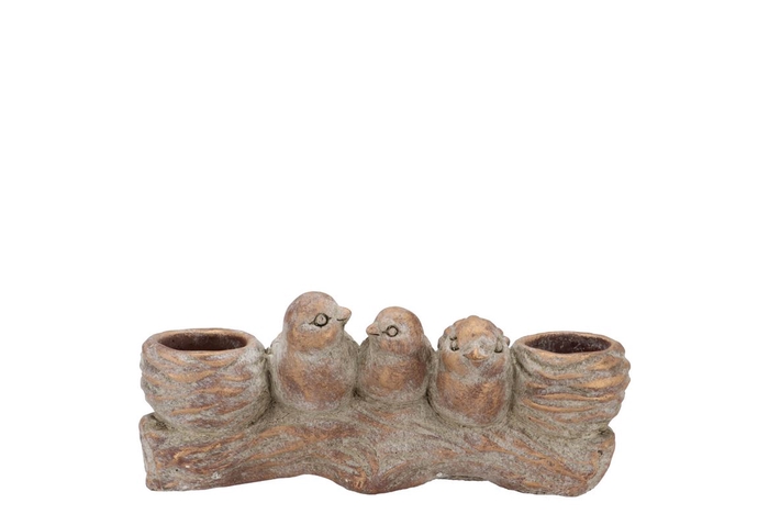 <h4>Concrete Golden Birds Branch T-light 26x9x11cm</h4>