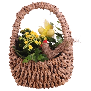 Easter Arr. Indoor Willow Egg Shaped Handle Basket Ø23cm 2PP