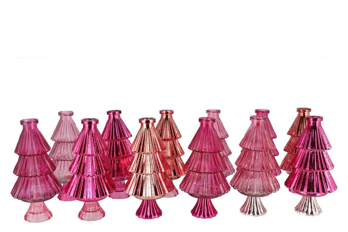 Jazz Jolly Pink Vase X-mas Tree Ass 11x22cm Nm