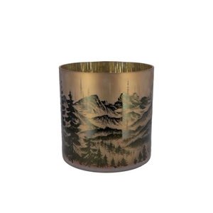 Ruby Gold T-light Mountain Tree 15x15cm