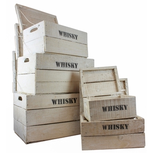 Set whiskey kisten wit (set van 5)