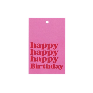Gift Bouquet Card Happy Birthday Pink 6x9cm P/25
