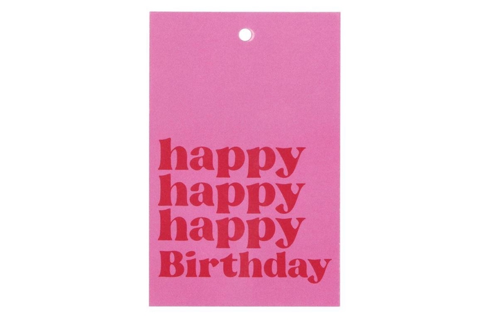 <h4>Gift Bouquet Card Happy Birthday Pink 6x9cm P/25</h4>