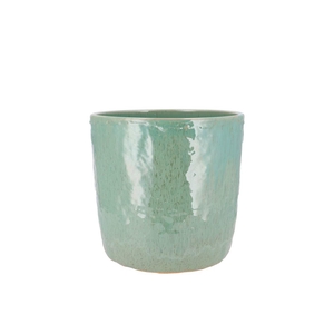 Iron Stone Aqua Green Pot 13x13x13cm