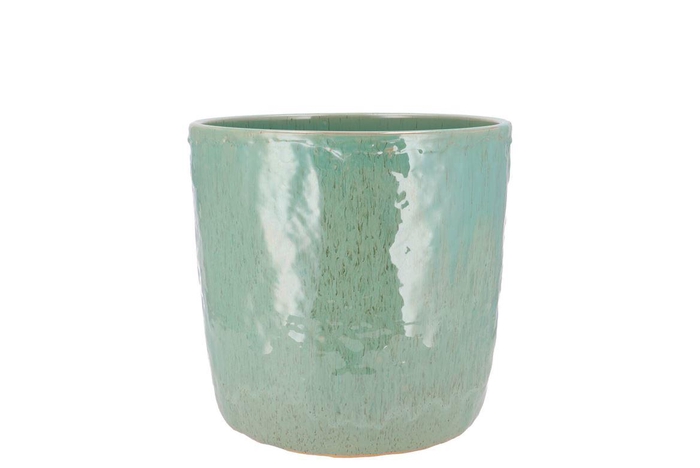 Iron Stone Aqua Green Pot 13x13x13cm