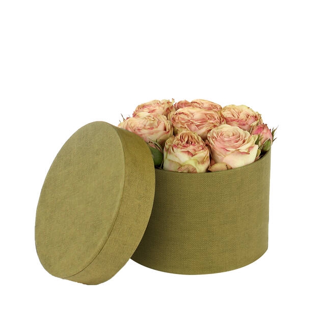 <h4>Hat box Fabric carton 14xH10cm green</h4>