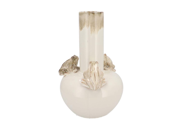 Frog White Vase Tube 23x23x34cm Nm