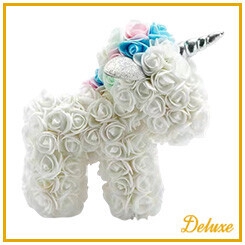 Unicorn DELUXE op standaard 25cm wit in luxe cadeauverpakking !!!