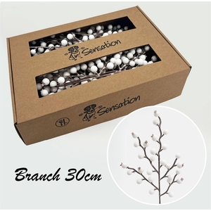 Zijde Berry Pick Spray 30cm Wit