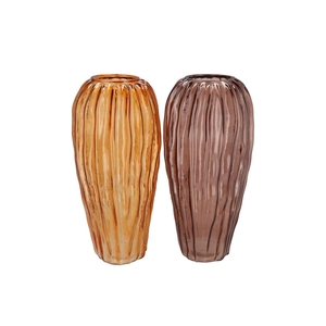 Marly Amber Brown Vase Structure Long Ass 19x40cm