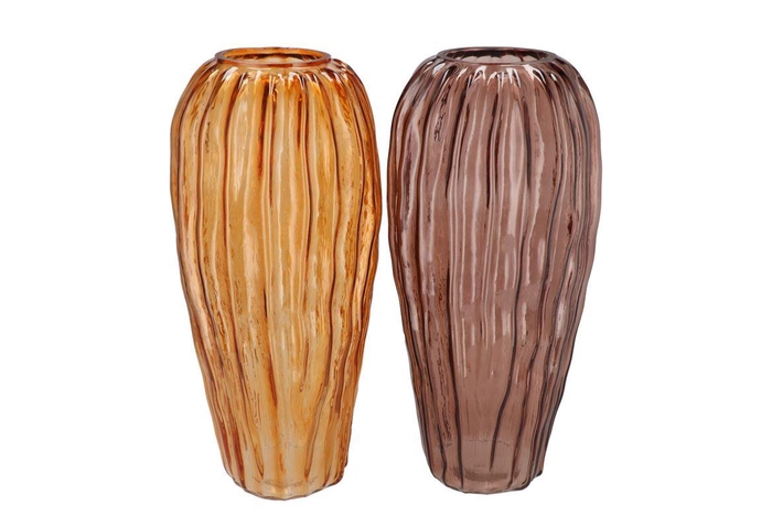 <h4>Marly Amber Brown Vase Structure Long Ass 19x40cm</h4>