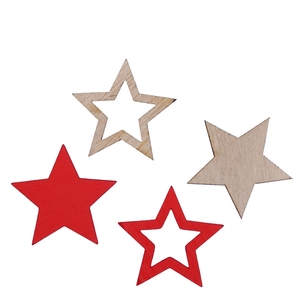 Kerst Hout ster d2.5cm x48